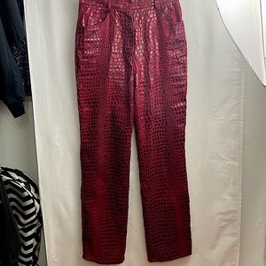 Vintage 90’s Deep Burgundy Crocodile Print Slacks Pristine